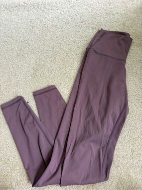 High-Rise Mauve Leggings with Supportive Waistband